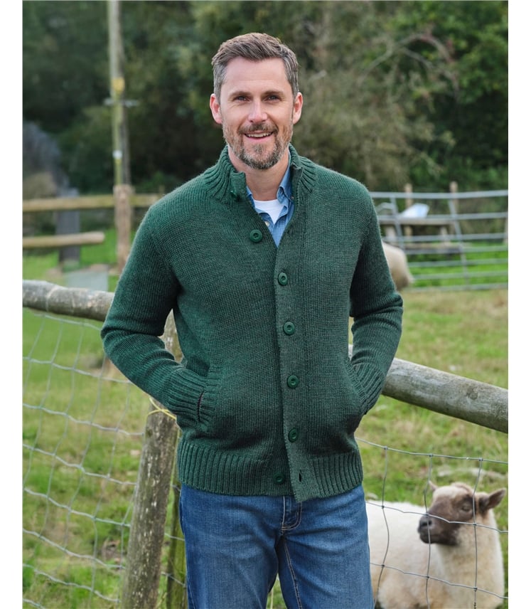 Strickjacke mit Knöpfen aus reiner Wolle für Herren