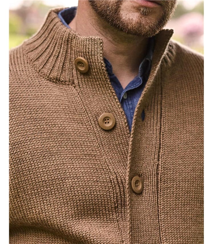 100% Pure Wool Button Everyday Cardigan