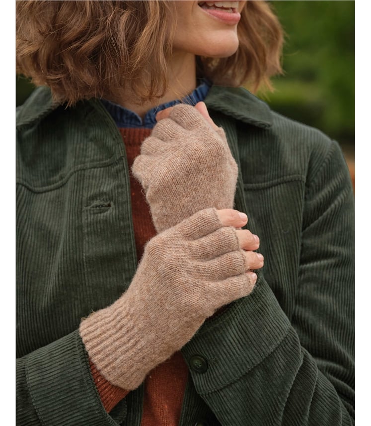Womens Lambswool Fingerless Gloves