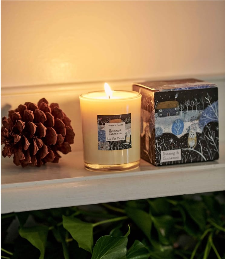 Nutmeg & Cinnamon  Scented Christmas Candle  WoolOvers UK