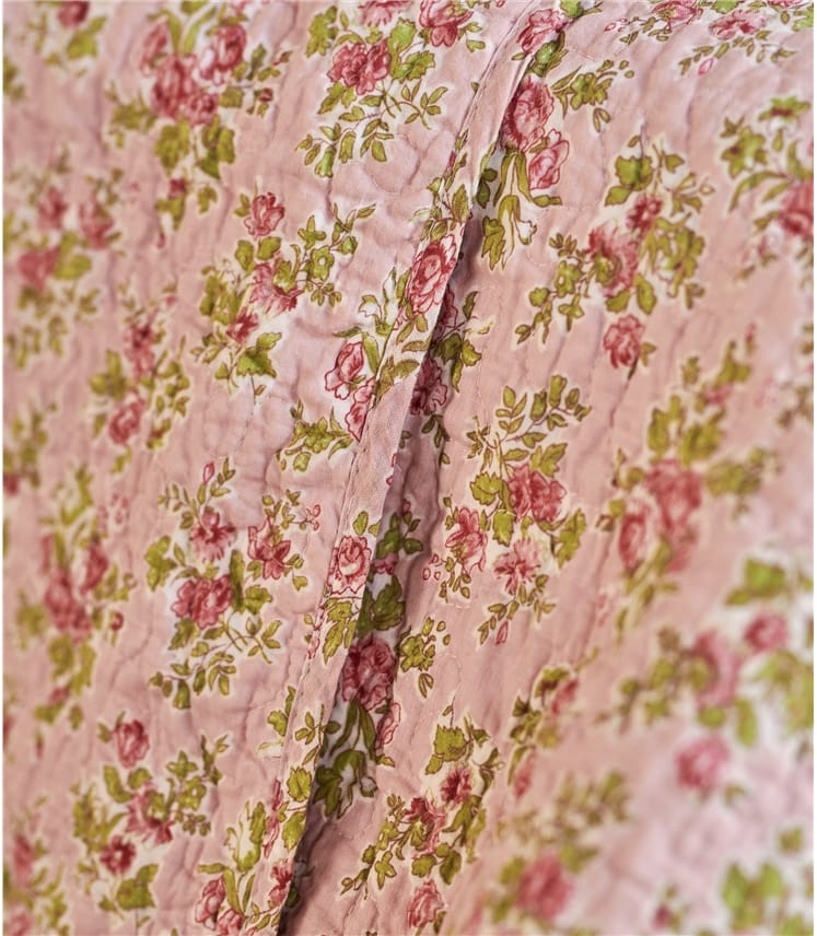 Pink Floral | Printed Cotton Quilt | WoolOvers UK