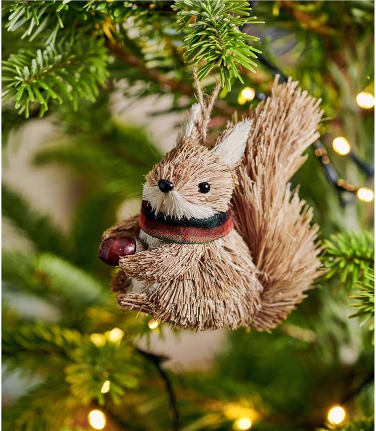 Natural Woodland Squirrel Christmas Decoration