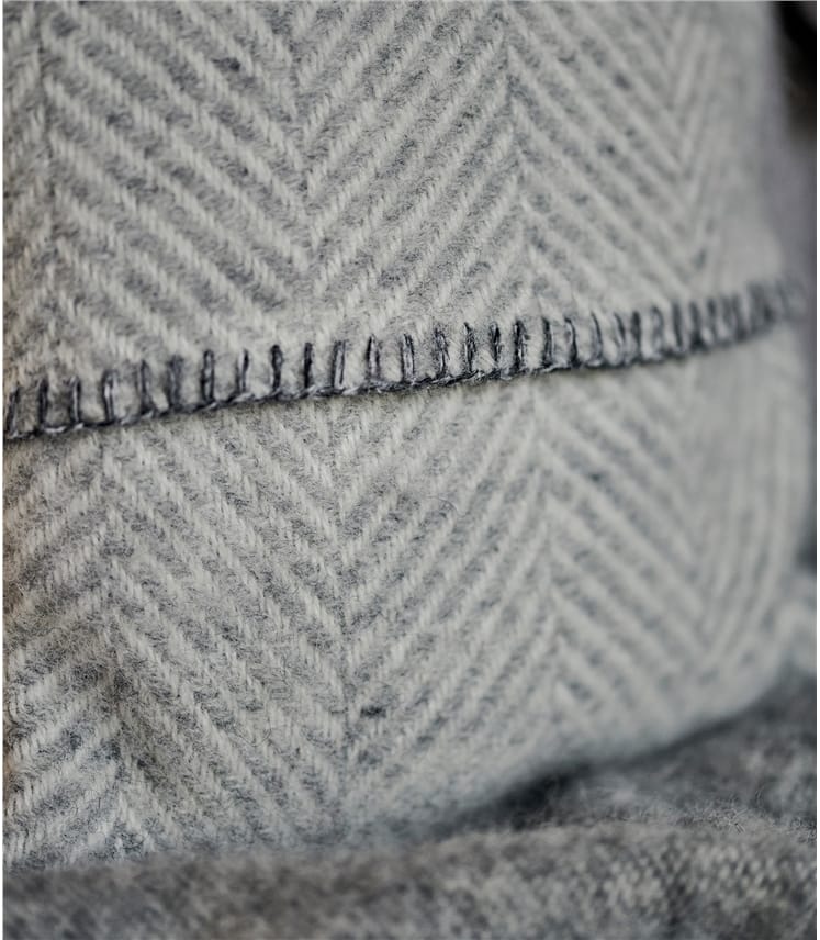 Silver Grey Herringbone Hot Water Bottle & Cover WoolOvers US