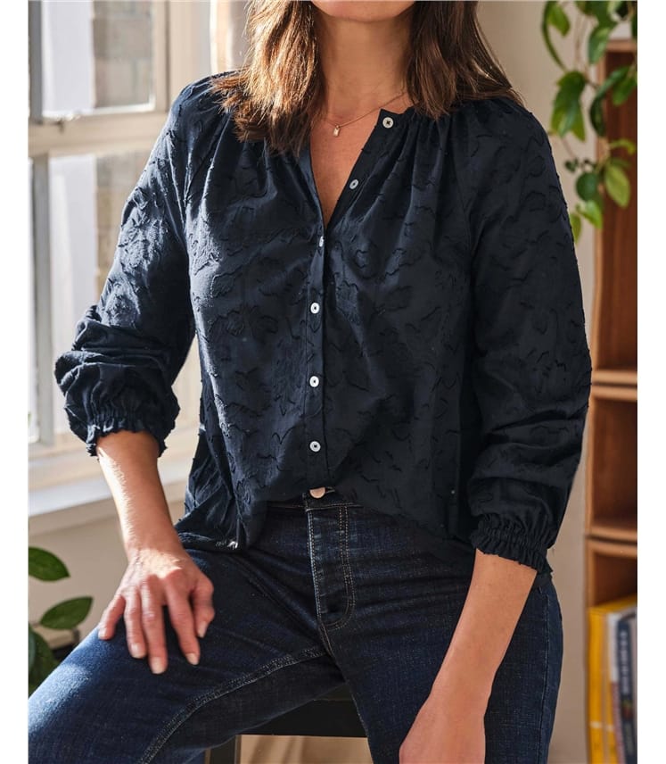 Danna - Leichte Jacquard-Bluse aus Bio-Baumwolle