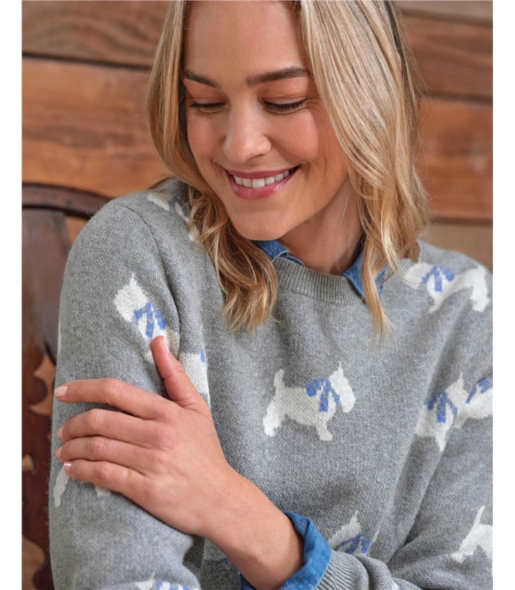 Grey Marl Scotty Dog Jumper WoolOvers AU Grey Marl Scotty Dog Jumper WoolOvers AU