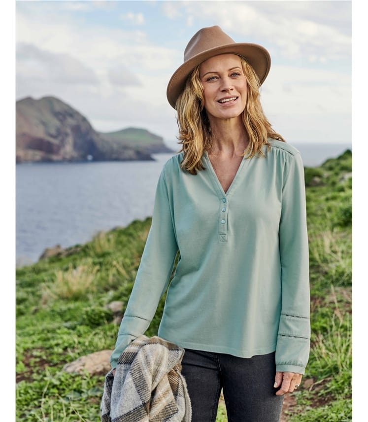 Collarless Jersey Shirt