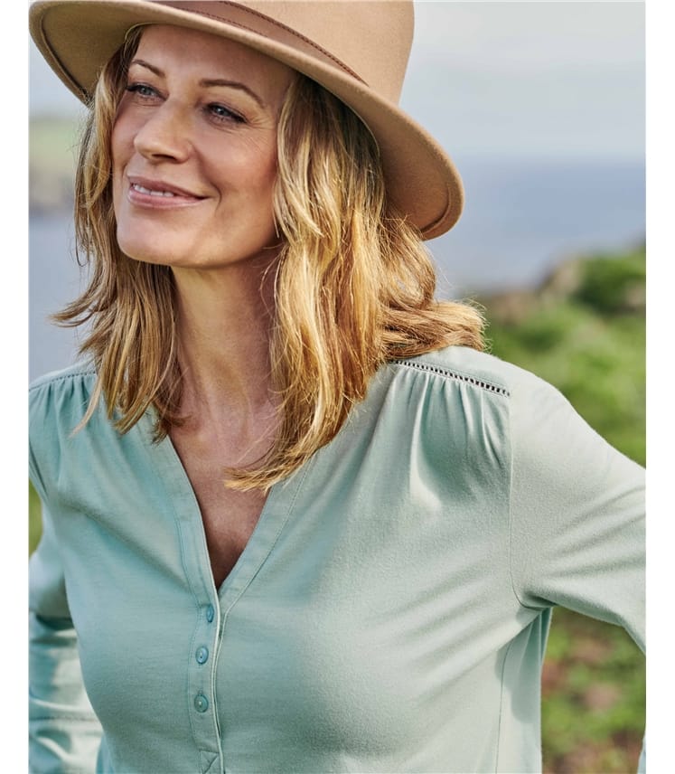 Collarless Jersey Shirt