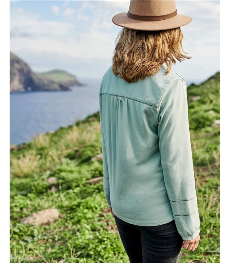 Collarless Jersey Shirt