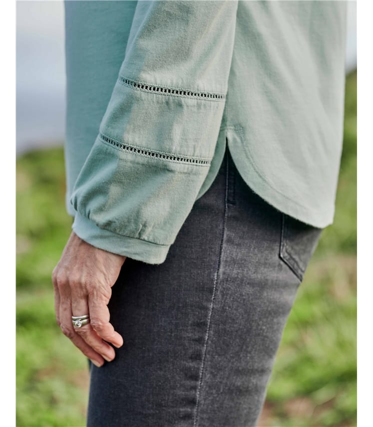 Collarless Jersey Shirt