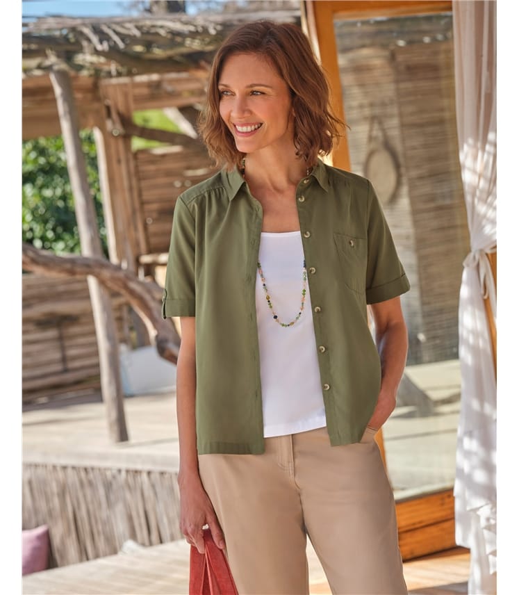 Boxy Tencel Utility Shirt