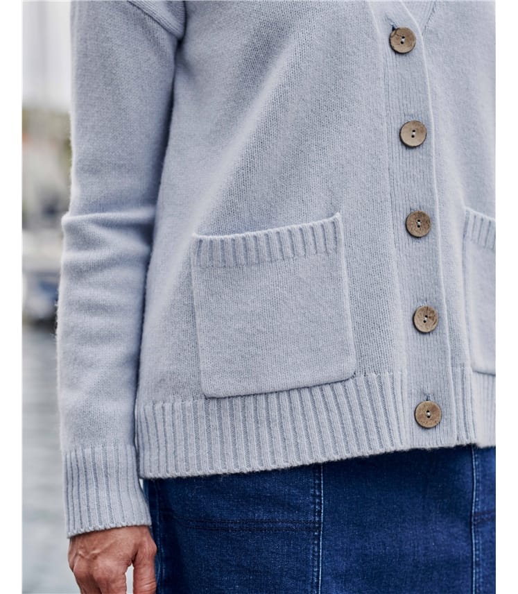 powder blue cardigan