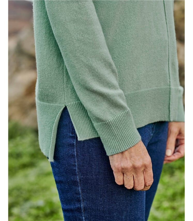 V Neck Sweater with Centre Front Seam Detail