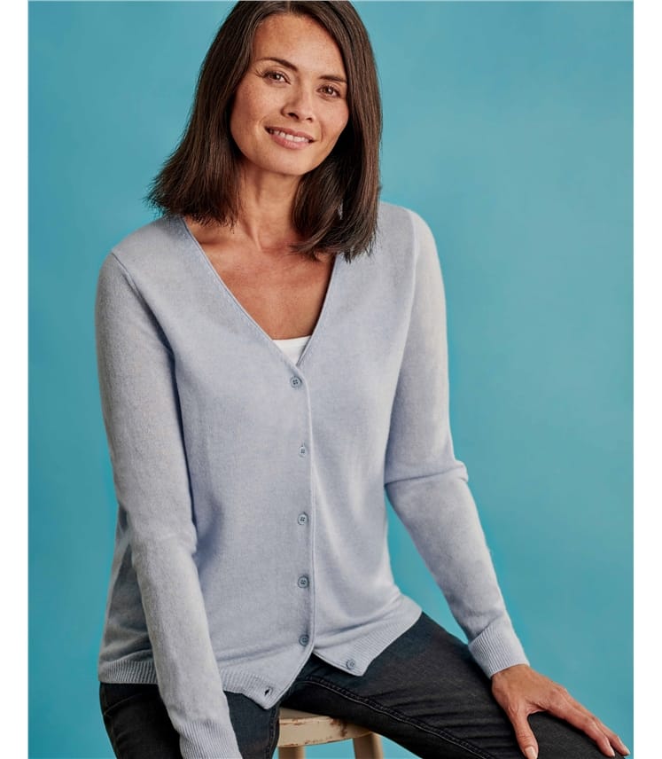 powder blue cardigan