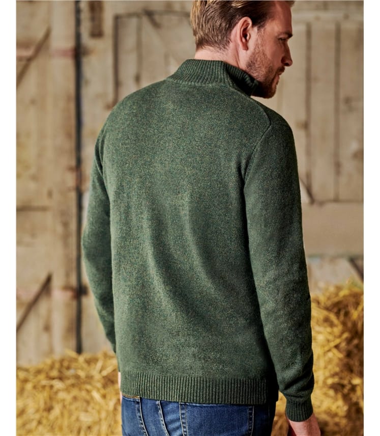 Pure Lambswool Zip Neck Sweater