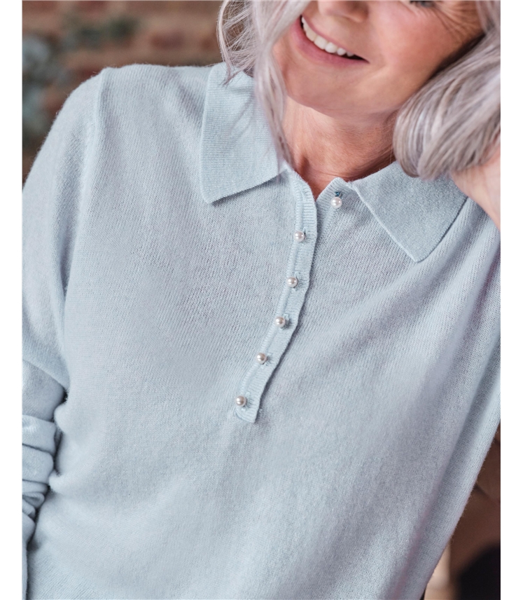 Cashmere and Merino Knitted Polo Shirt