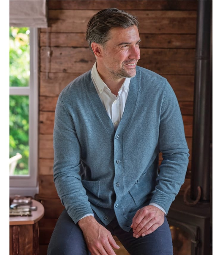 Cashmere and Merino V Neck Cardigan