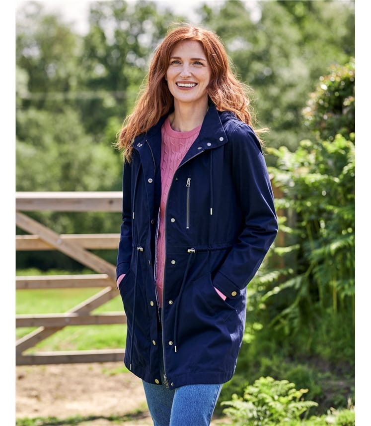 Blue Hooded Rain Jacket WoolOvers UK