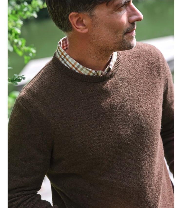 Pull à col rond - Homme - Laine d’agneau certifiée 100% RWS