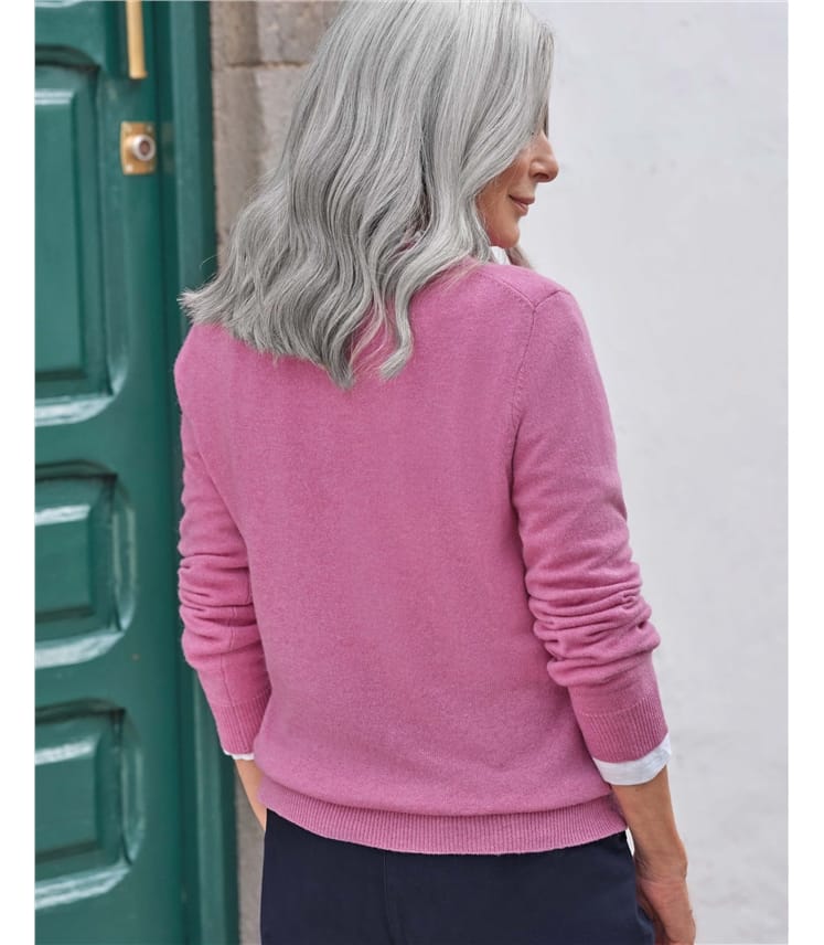 Cashmere and Merino Crew Neck Knitted Jumper