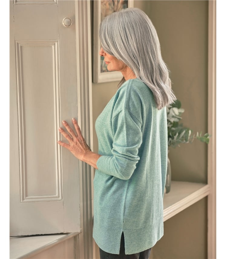 Kaschmirpullover mit U-Boot-Ausschnitt für Damen