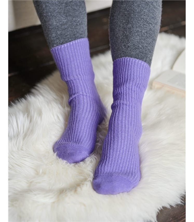 Lavendula | Womens Cashmere Merino Bed Socks | WoolOvers UK