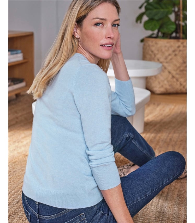 Kaschmirpullover mit V-Ausschnitt