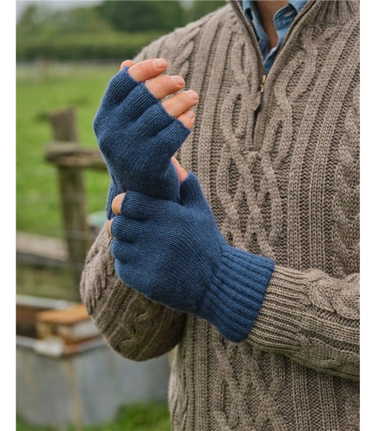 Mens Essential Lambswool Fingerless Glove