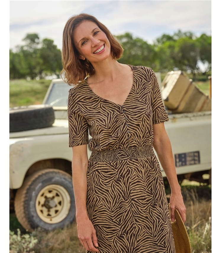 Shirred Waist Jersey Dress