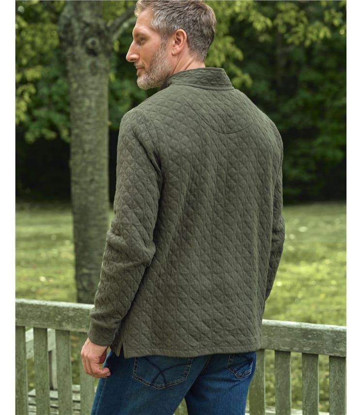 Quilted Popper Neck Sweatshirt
