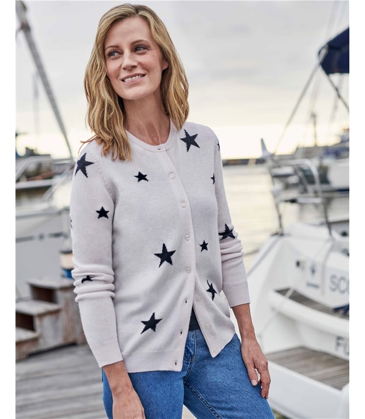 Grey Cardigan with Star Motif