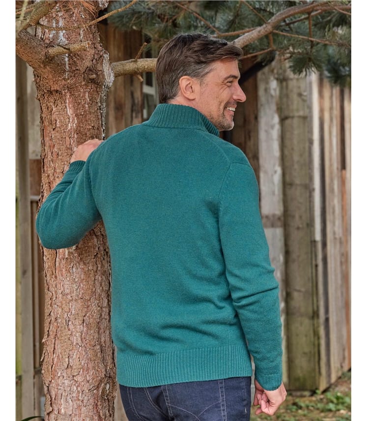 Mens Lambswool Lincoln Zipper Cardigan