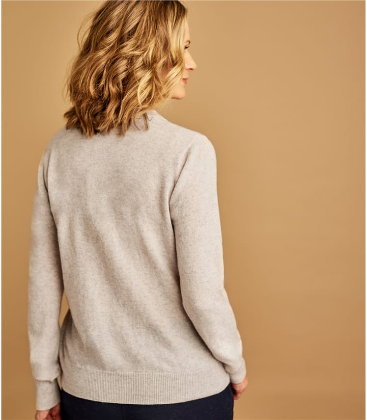 Dove Grey | Ladies Cashmere & Merino Knitted Polo Shirt | WoolOvers AU