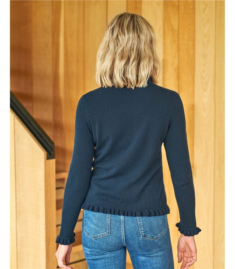 Cashmere Ruffle Edge Cardigan LK049
