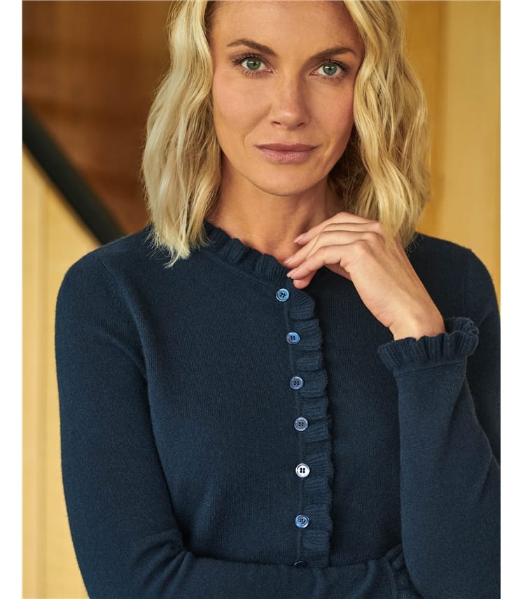 Cashmere Ruffle Edge Cardigan LK049
