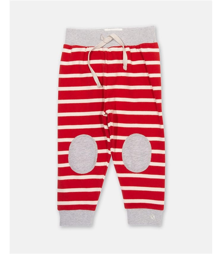 Red and white striped sales joggers