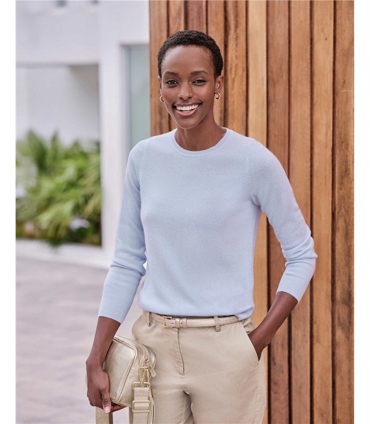  Kaschmir Strickjacke mit Rundhalsausschnit