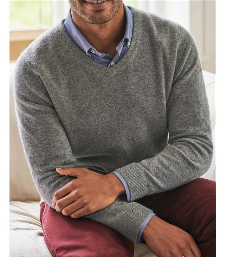 Pure Cashmere V Neck Jumper