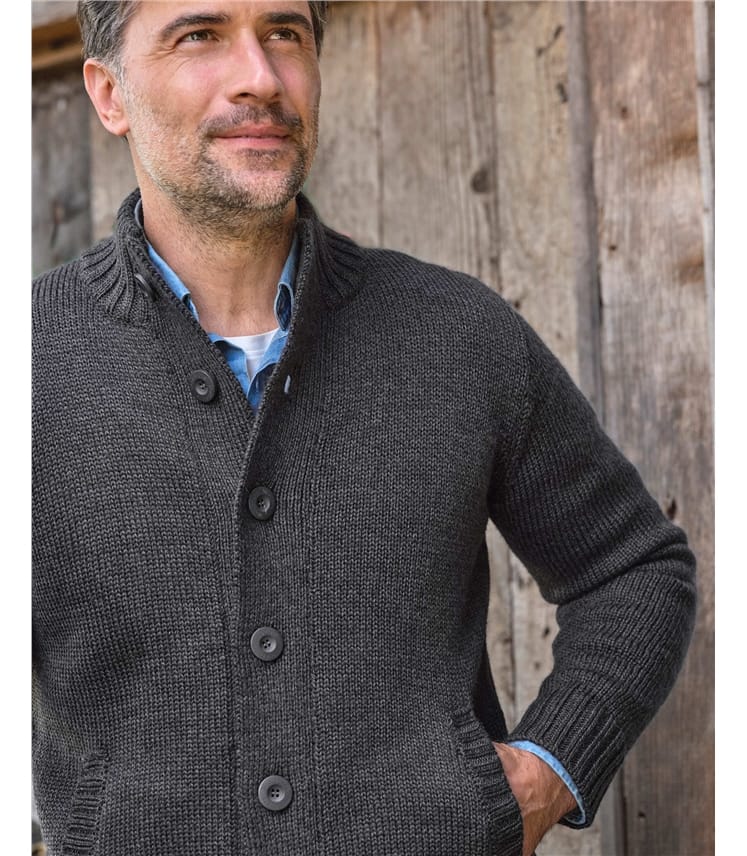 100% Pure Wool Button Everyday Cardigan