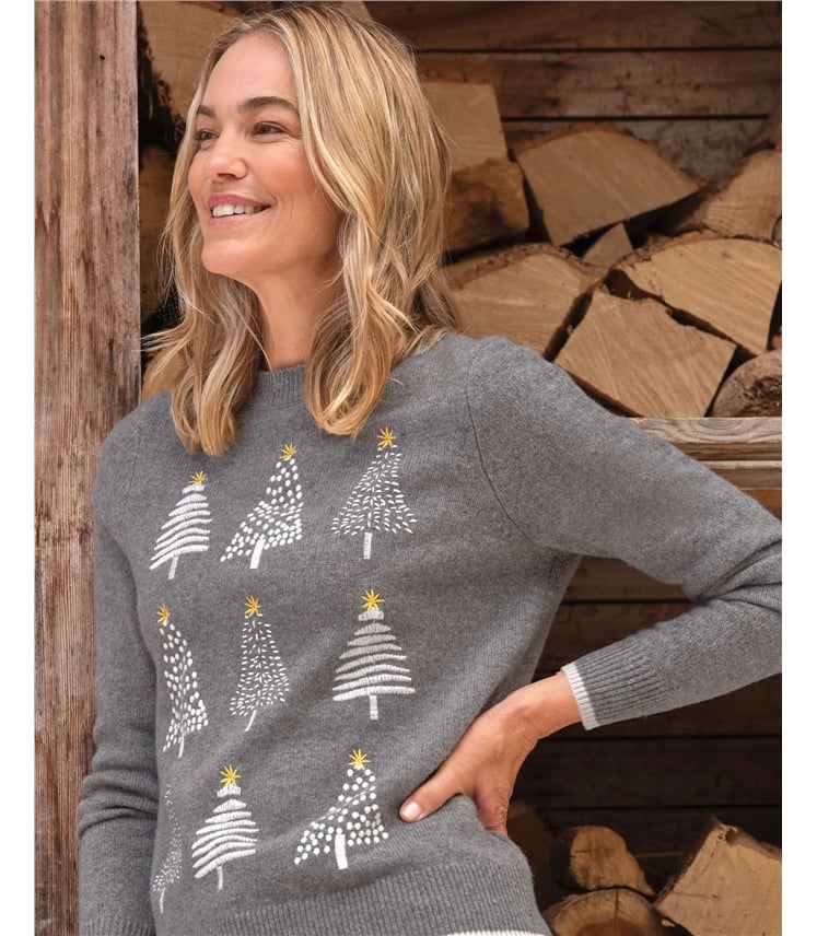 Embroidered Christmas Tree Jumper