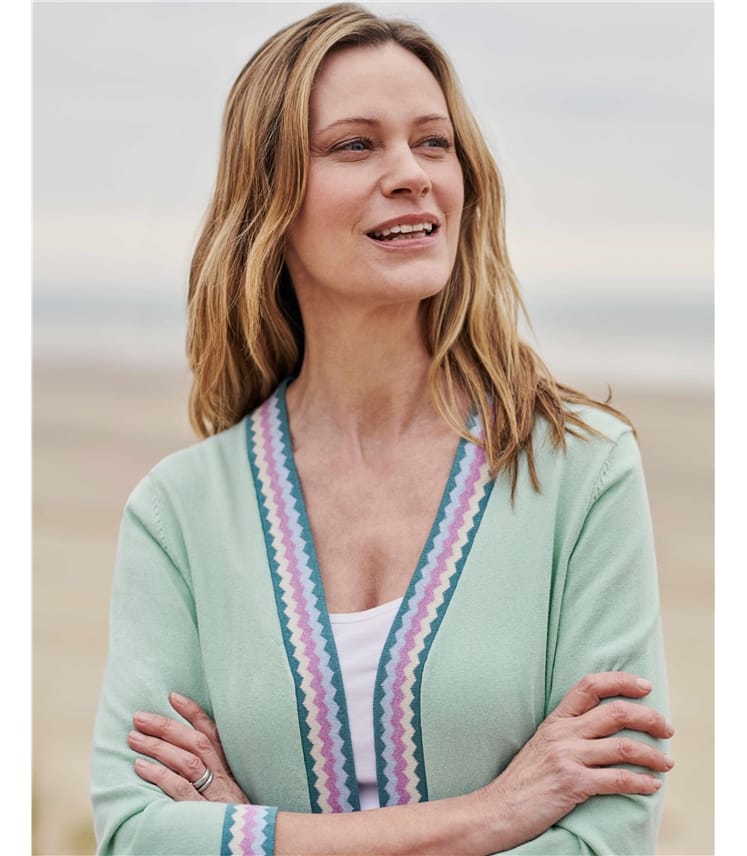 Sea Breeze Multi | Organic Cotton Chevron Placket Cover Up | WoolOvers AU