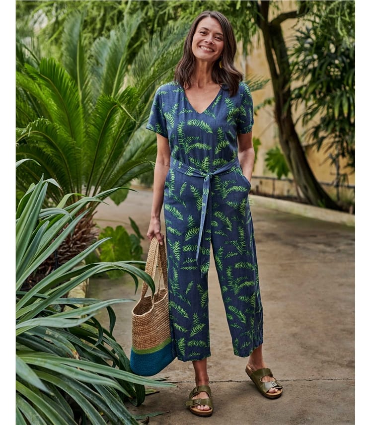 Tropical Leaf | Tropical Printed Jumpsuit | WoolOvers AU