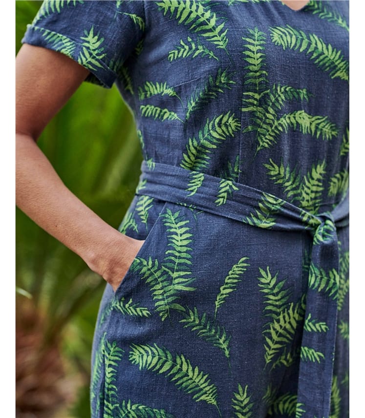 Tropical Leaf Tropical Printed Jumpsuit WoolOvers UK