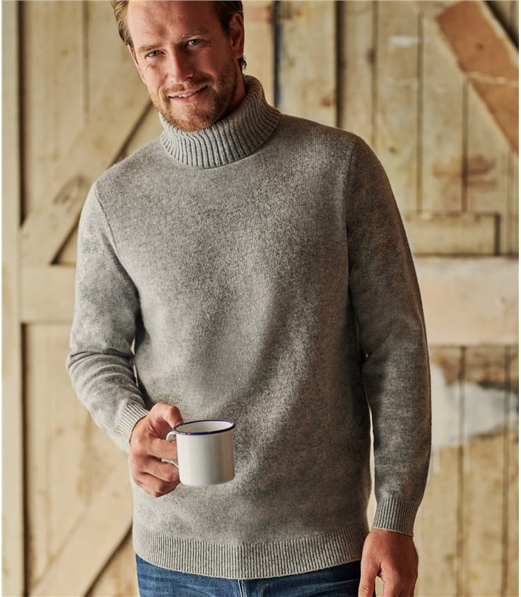 Pure Lambswool Knitted Turtle Neck Sweater