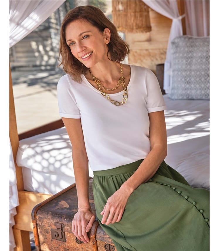 Organic Cotton Scoop Neck Top