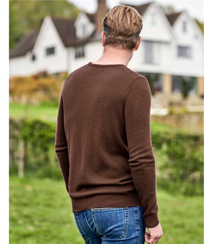 Addiction Wolle Pullover in Braun für Herren Herren Bekleidung Pullover und Strickware V-Ausschnitt Pullover 
