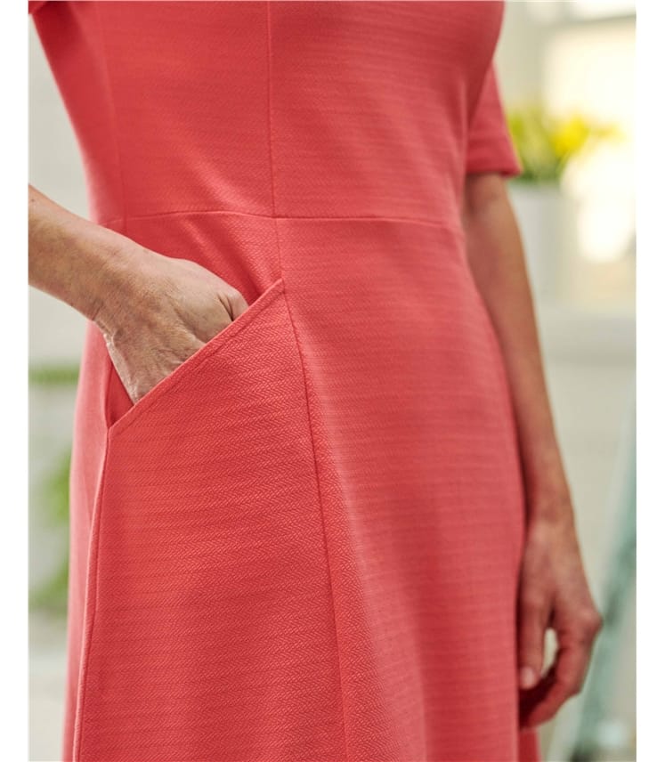 Textured Fit & Flare Dress