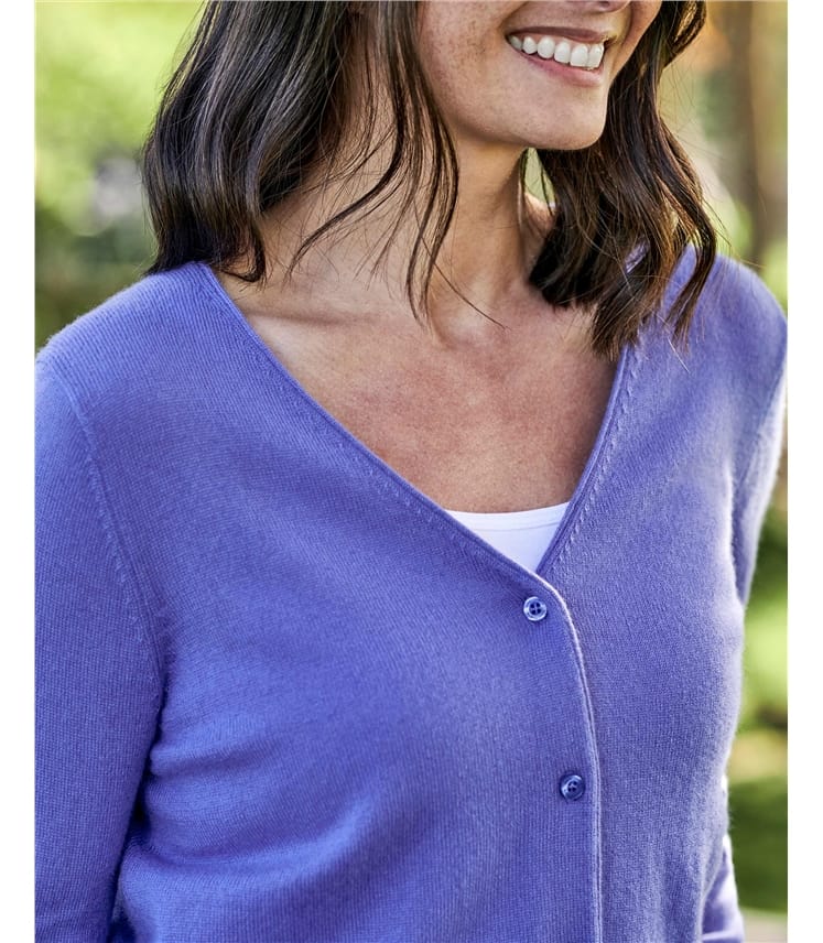 Cashmere Merino Classic V Neck Cardigan