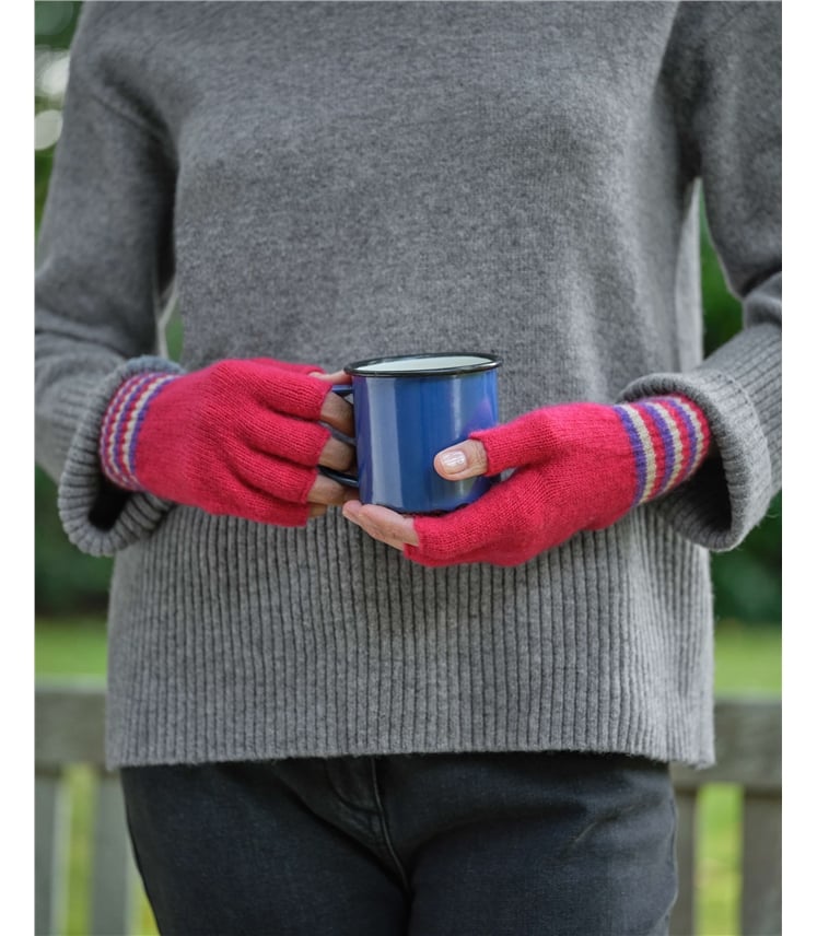 Womens Lambswool Fingerless Gloves