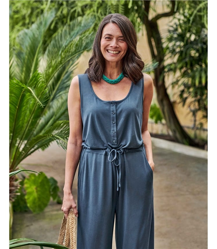 Deep Water | Relaxed Sleeveless Jumpsuit | WoolOvers AU
