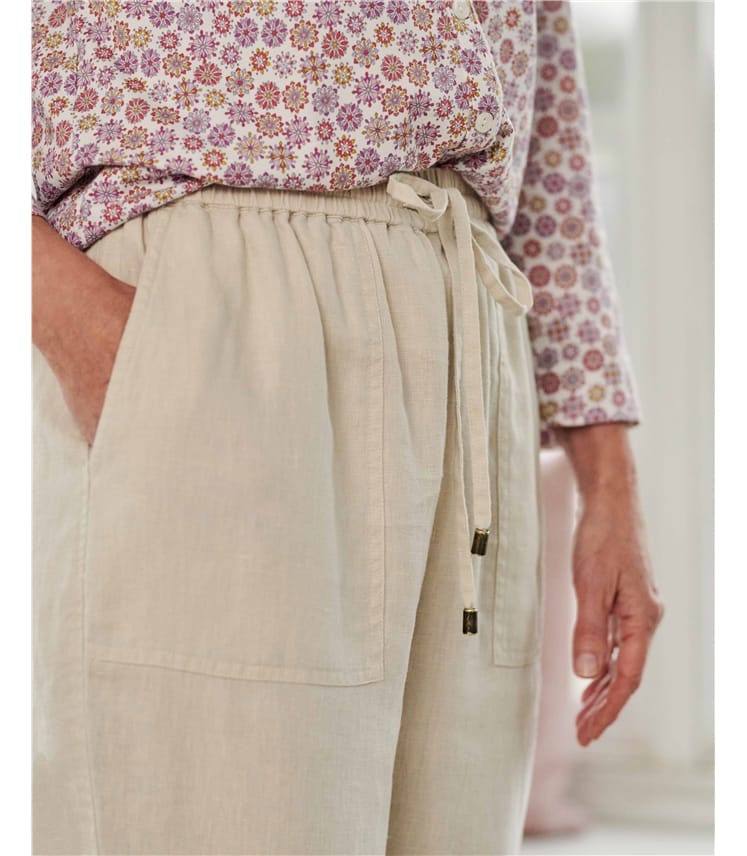 tapered leg linen pants